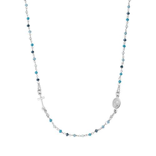 Rosario Girocollo Cristalli Multicolor Azzurro - CRO25BMUB3 - Simmi Gioiellerie -Bracciali