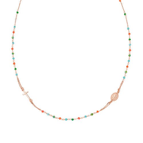 Rosario Girocollo Cristalli Multicolor - CRO10RCVT3 - Simmi Gioiellerie -Collane