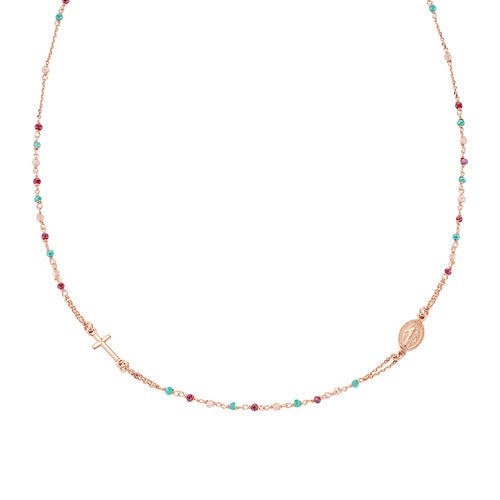 Rosario Girocollo Cristalli Multicolor - CRO10RRRV3 - Simmi Gioiellerie -Collane
