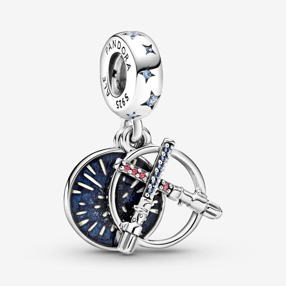 Star Wars, charm Pandora pendente doppio Spada laser - 799252C01 - Simmi gioiellerie -Charm