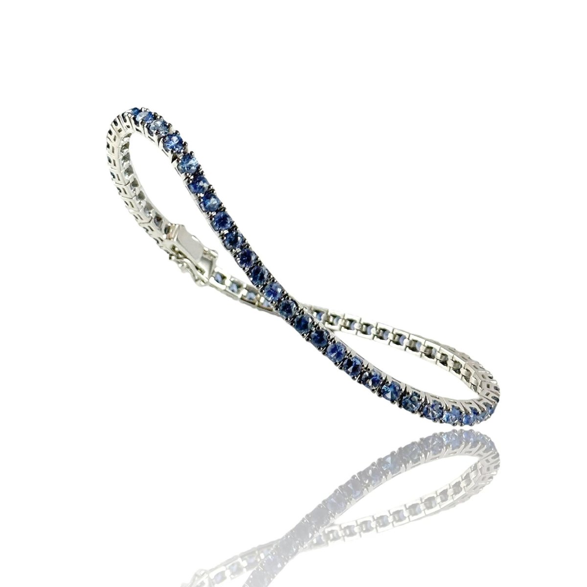 Tennis in oro bianco con zaffiri - Simmi Gioiellerie -Bracciali