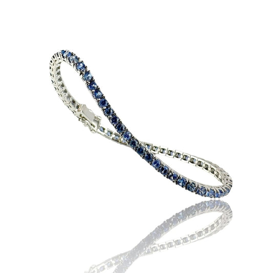 Tennis in oro bianco con zaffiri - Simmi Gioiellerie -Bracciali